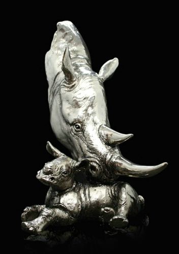 Rhino and Calf by Keith Sherwin