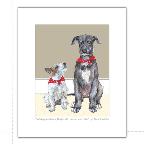 Scottish Deerhound Terrier Art Print - Twins
