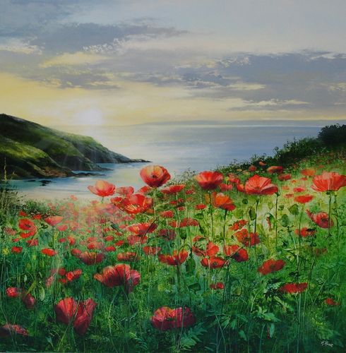 Poppies In The Sea Breeze by Heather Howe