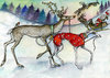 Walking the Red Nosed Reindeer Christmas Cards - A6