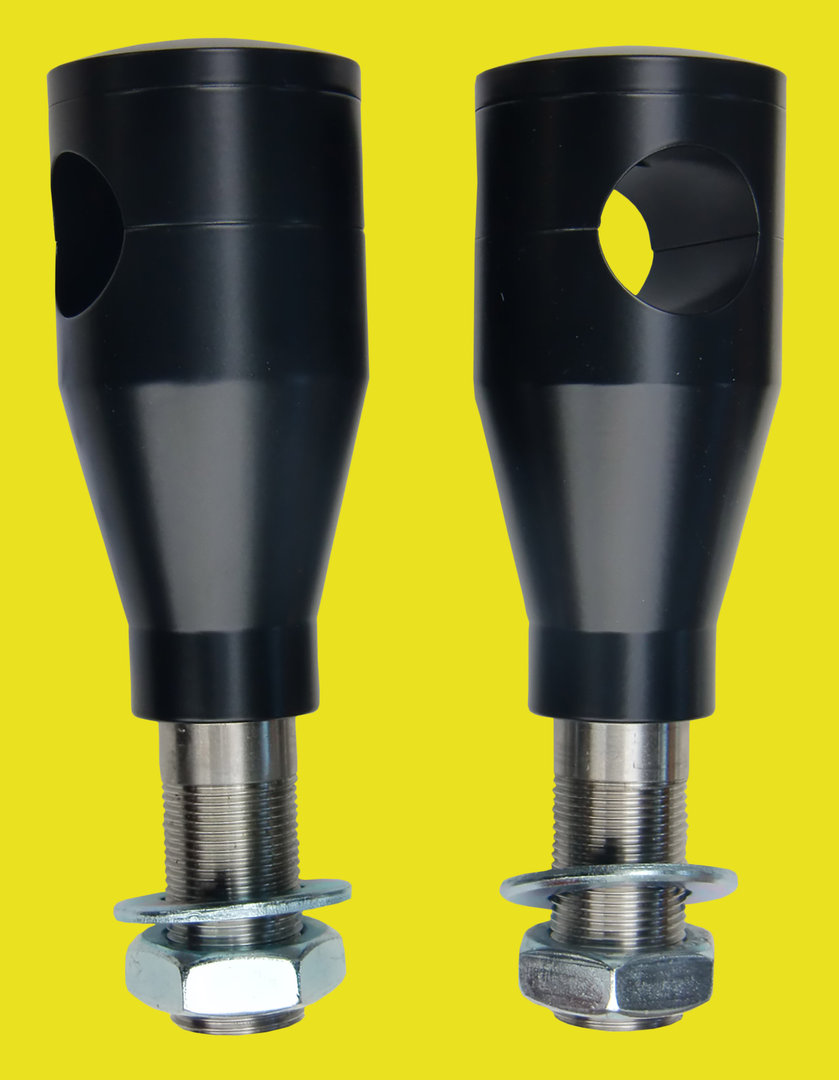 Riser / Lenkerhalter schwarz beschichtet 7,5cm hoch mit Kabelinnenführung