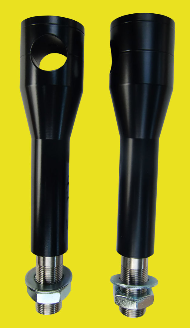 Riser / Lenkerhalter schwarz beschichtet 15cm hoch mit Kabelinnenführung