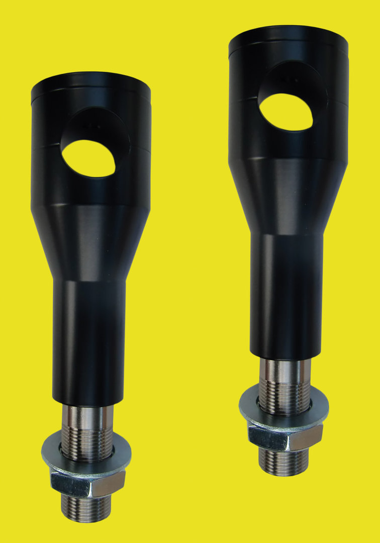 Riser / Lenkerhalter schwarz beschichtet 10cm hoch mit Kabelinnenführung