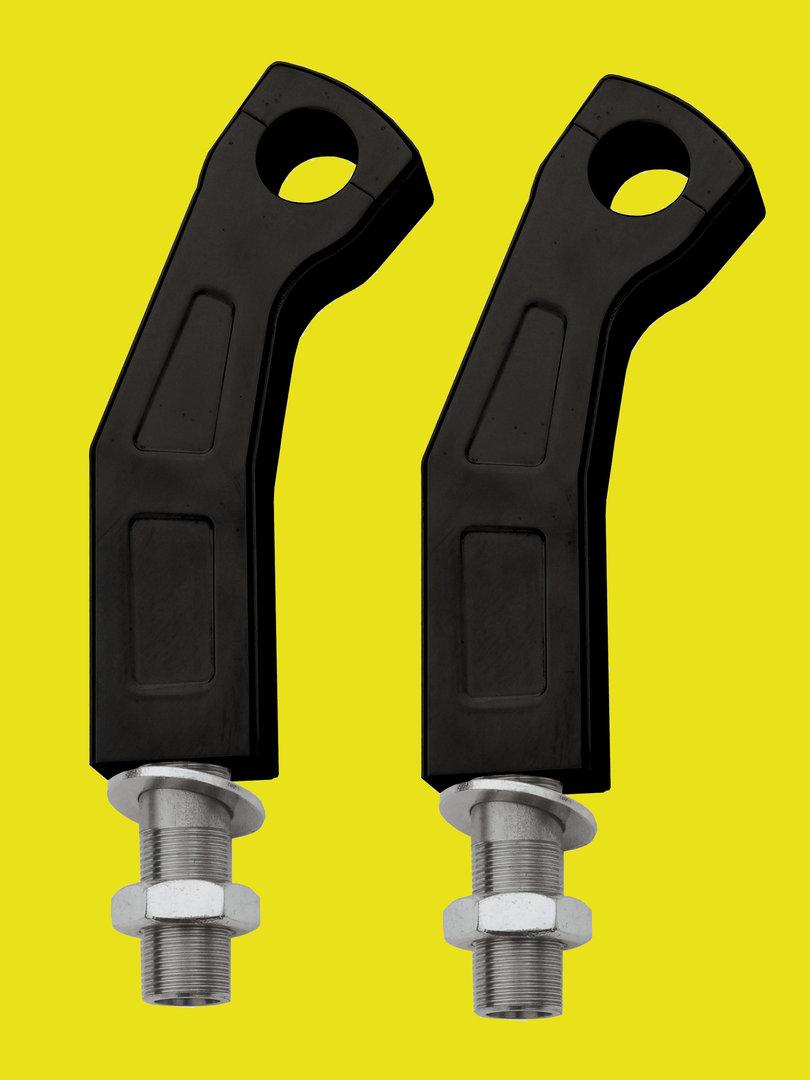 Riser / Lenkerhalter schwarz beschichtet 15cm hoch und 5cm gekröpft mit Kabelinnenführung