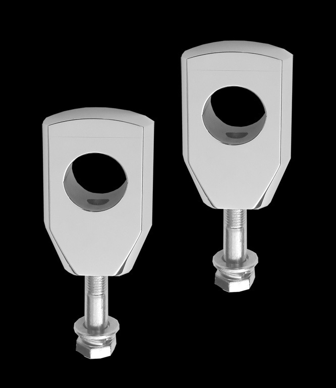 Riser / Lenkerhalter Flat Big Bone Aluminium poliert H=4cm mit 12mm Verschraubung f. 1 1/4 Zollenker