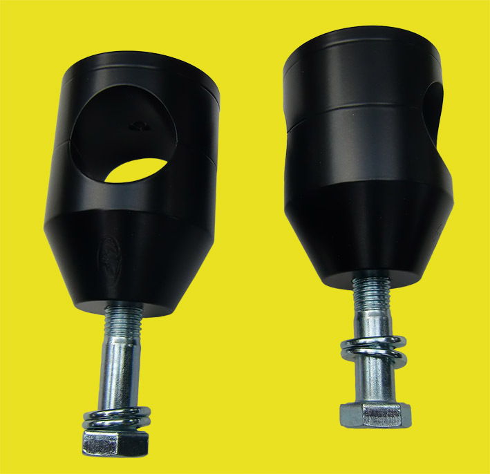 Riser / Lenkerhalter schwarz beschichtet H=4cm mit 12mm Universalverschraubung für 1 1/4 Zolllenker