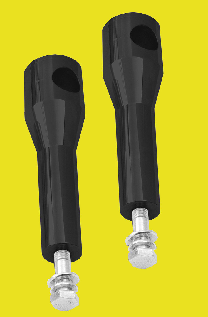 Riser / Lenkerhalter schwarz beschichtet 15cm hoch mit 12mm Verschraubung für 1 1/4 Zolllenker
