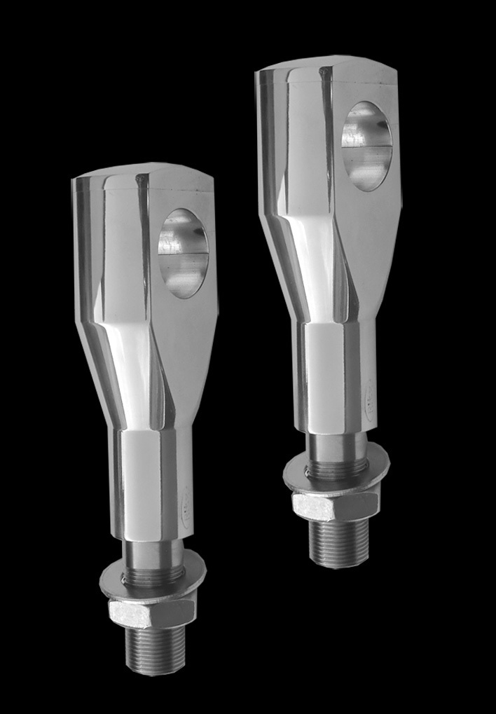 Riser / Lenkerhalter Flat Big Bone Aluminium poliert H=10cm m. Kabelinnenführung f. 1 1/4 Zolllenker