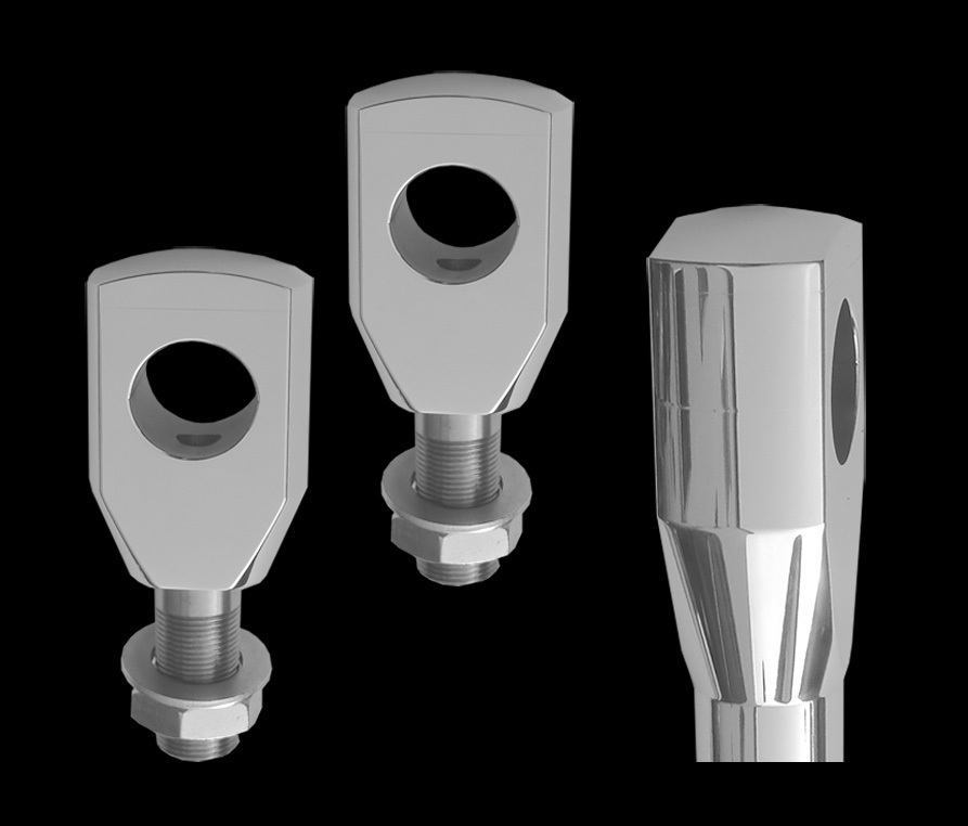 Riser / Lenkerhalter Flat Big Bone Aluminium poliert H=4cm m. Kabelinnenführung f. 1 1/4 Zolllenker