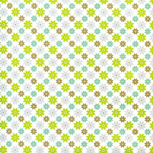 Geschenkpapier, ''Little Pattern, white/green'', 3 Bögen, 50x70cm
