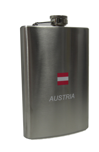 Taschenflasche "Austria" 9 oz.chrom, 270ml